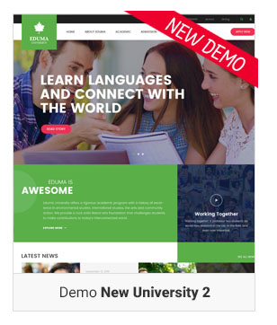 Thème WordPress pour l'éducation - Demo New University 2