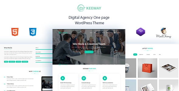Keeway - Thème WordPress d'une page d'agence numérique - Technologie WordPress