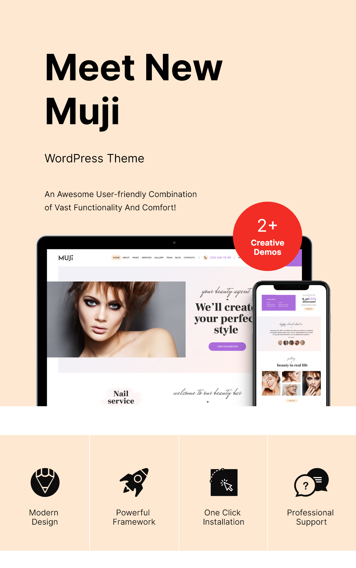 Muji | Thème WordPress pour salon de beauté et spa - 3