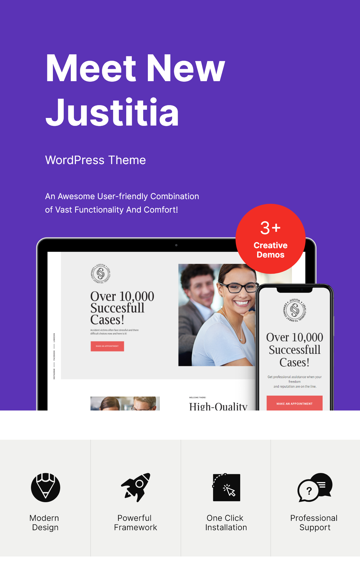 Justitia | Thème WordPress: avocat multiskin et conseiller juridique Thème - 1