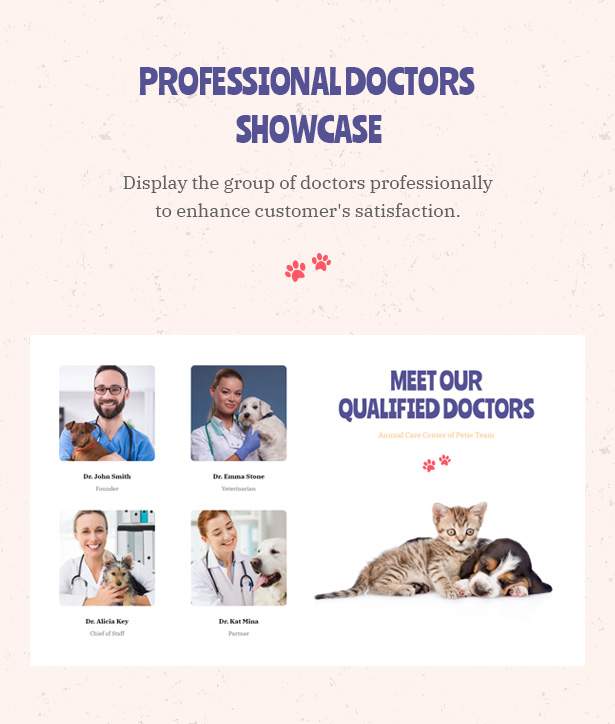 Petie - Centre de soins vétérinaires et de thème vétérinaire WordPress Vitrine des médecins professionnels