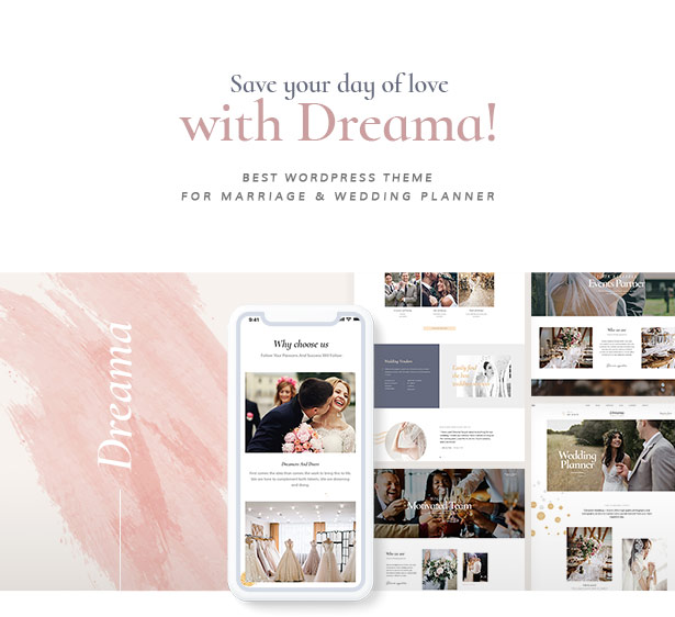 Dreama Responsive Engagement & Wedding Planner Thème WordPress