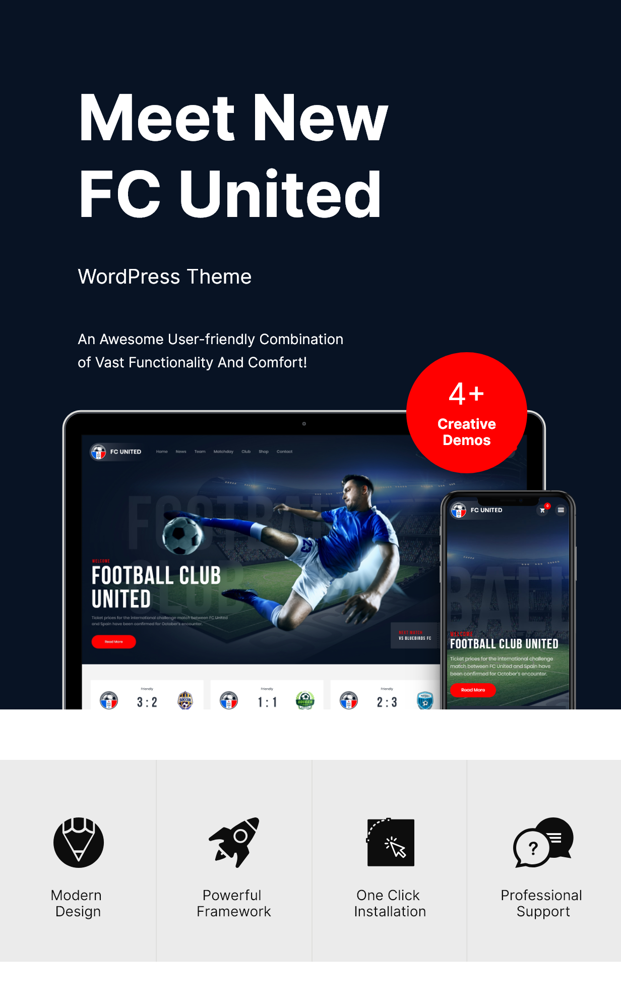 FC United | Thème sportif de football, Football WordPress - 1