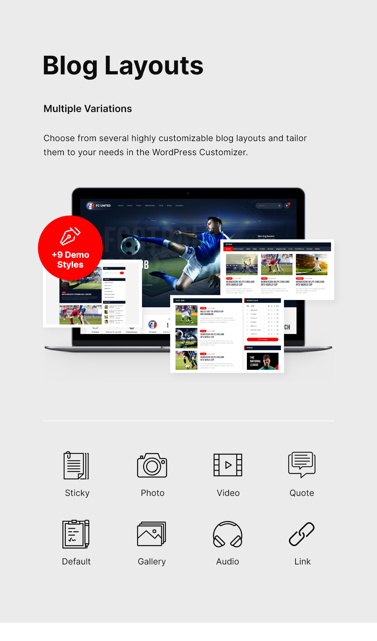 FC United | Thème sportif du football, Football WordPress - 5