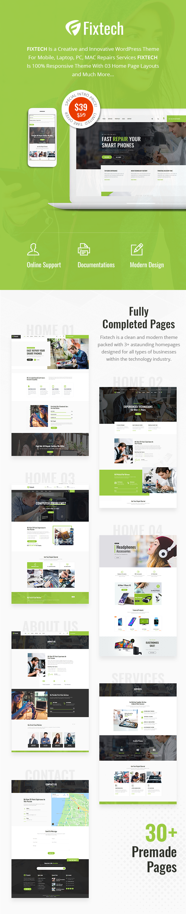Thème WordPress Fixtech