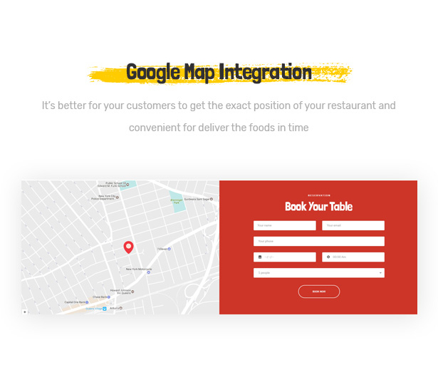 Thème WordPress pour Google Food Map - Restauration rapide