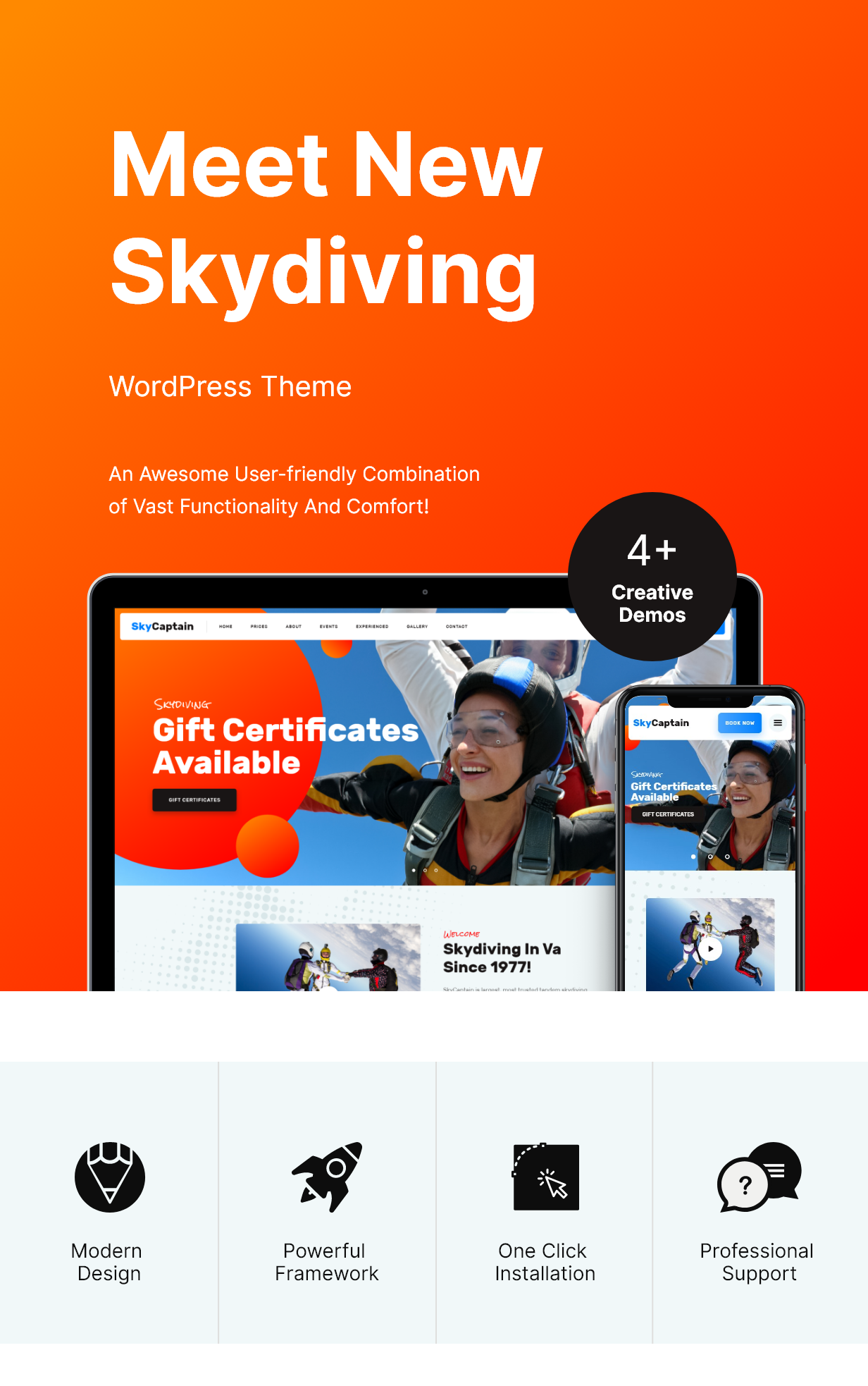 SkyCaptain | Thème WordPress pour le parachutisme et les sports extrêmes - 1