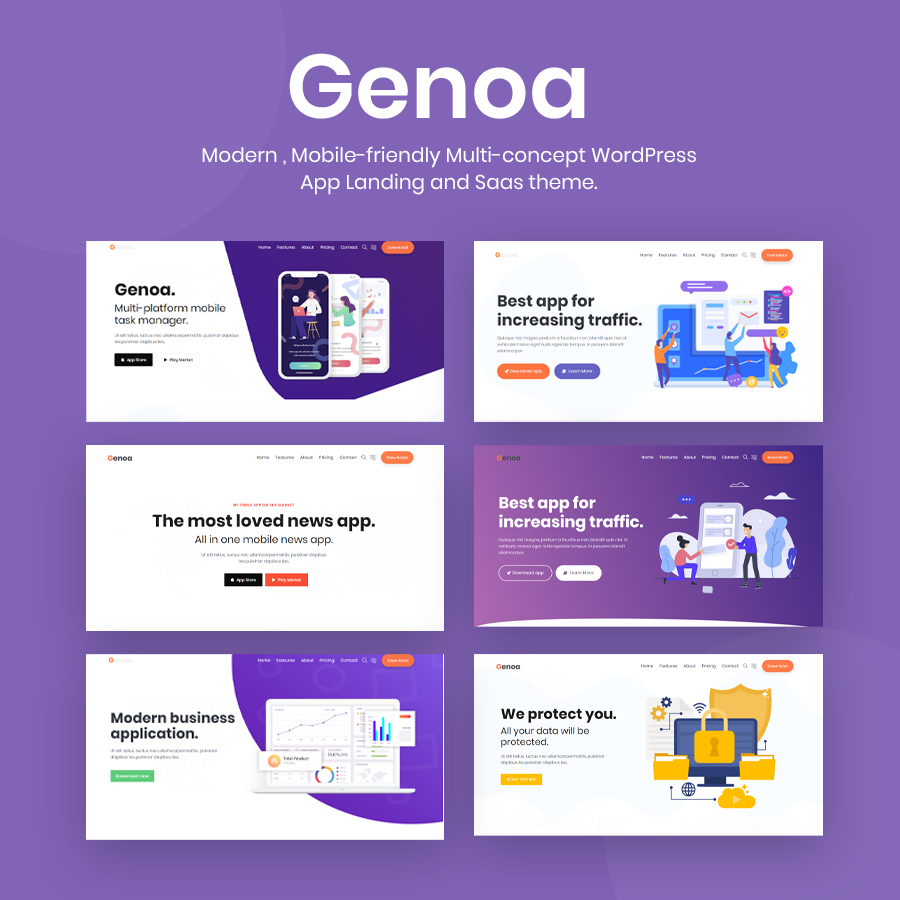 Gênes - Thèmes WordPress pour logiciels et applications - 3