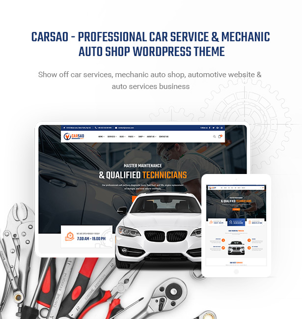 Carsao - Thèmes WordPress pour service automobile et mécanicien automobile