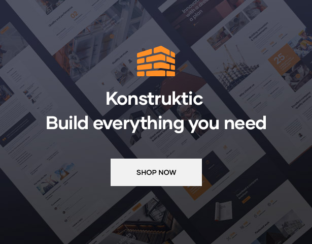 Konstruktic - Meilleur thème WordPress pour les bâtiments, l'ingénierie et l'architecture