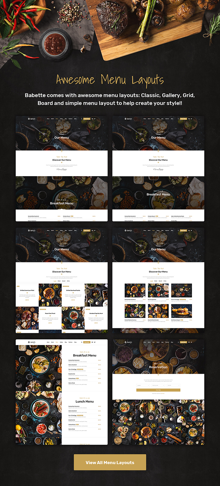 Babette - Thèmes WordPress pour restaurants et bars - 6