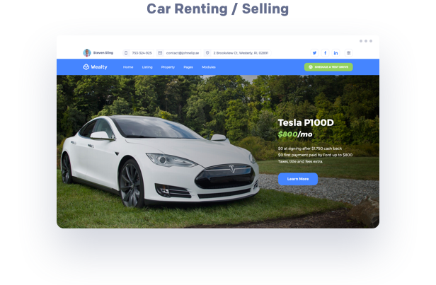 Modèle WordPress de Reanting & Selling auto