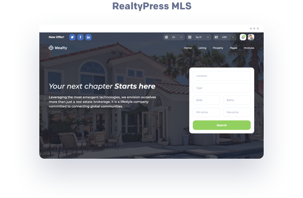 Thème WordPress Realtypress MLS Canada immobilier