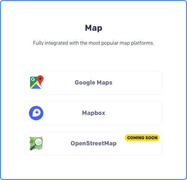 Thème immobilier pour trouver des cartes, Google maps, Mapbox
