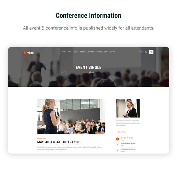 Vetex - thèmes WordPress pour événements et conférences