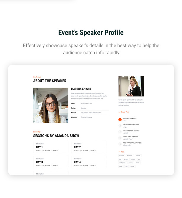 Vetex - thèmes WordPress pour événements et conférences