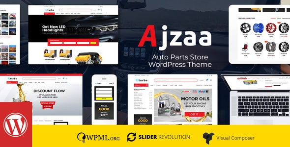Ajzaa - Boutique de pièces détachées et d'accessoires automobiles Thème WordPress 