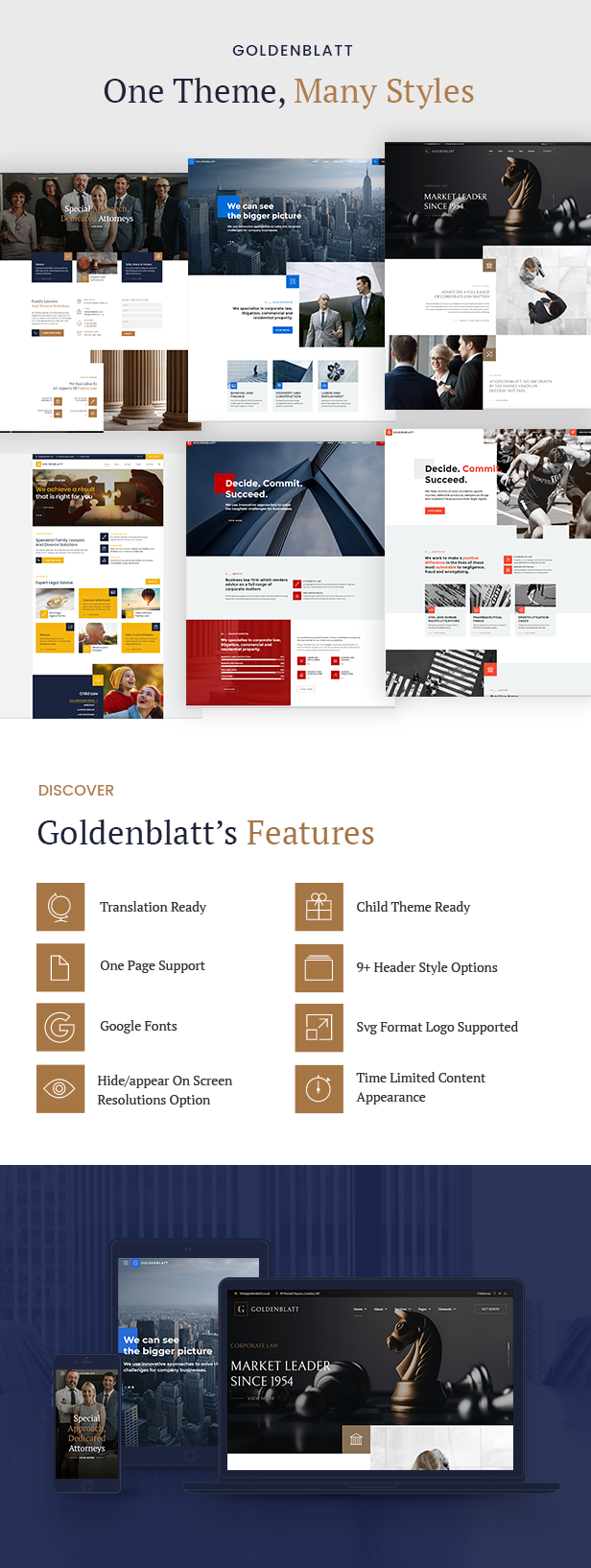Goldenblatt - Thème WordPress pour avocat et avocat - 6