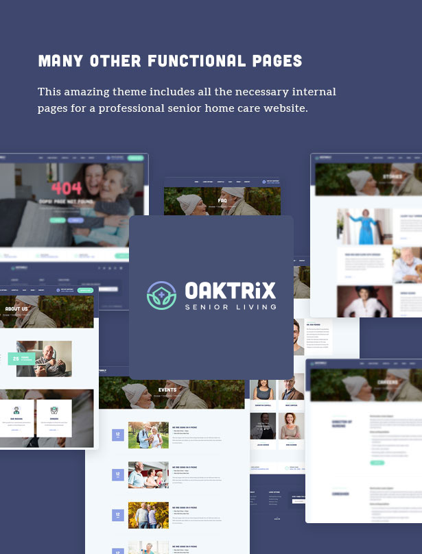 OakTrix - Thème WordPress pour les soins aux seniors