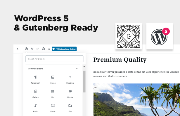 Prise en charge de WordPress 5 Ready et Gutenberg