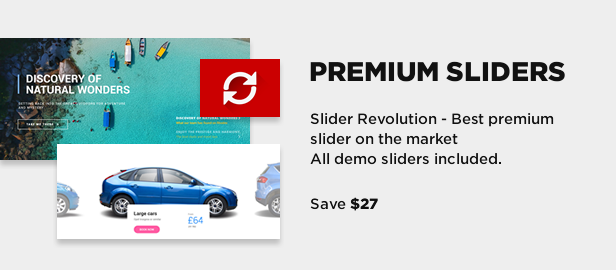Plug-in et curseur de démonstration Premium Slider Revolution inclus