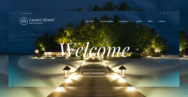 Thème WordPress Resort de luxe