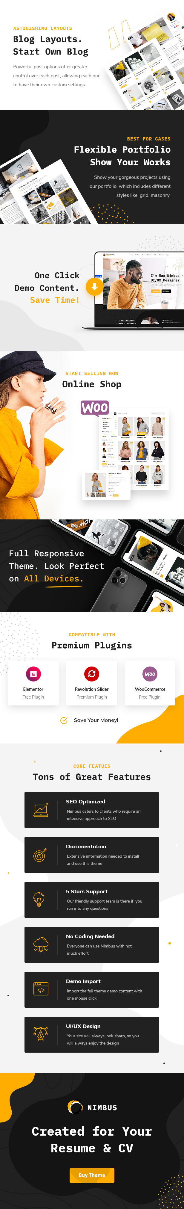 Nimbus - Thème WordPress CV & Portfolio - 2