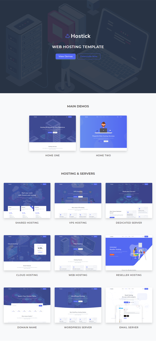 Hostick - Hébergement Web et modèle HTML5 de domaine - 1