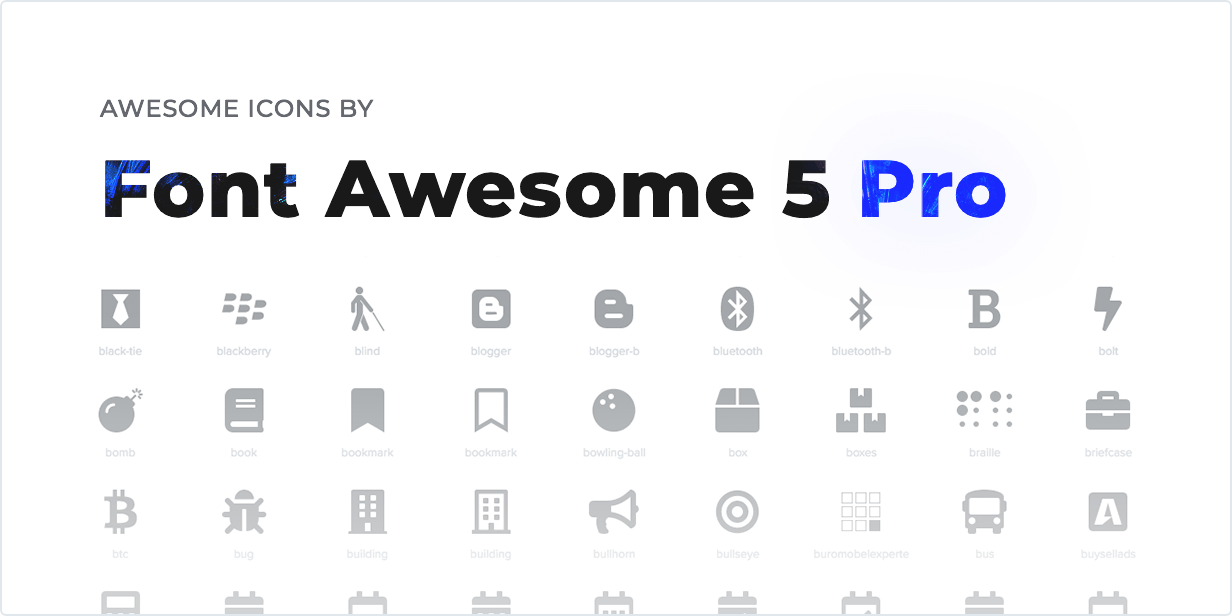 Icônes impressionnantes par Font Awesome 5 Pro