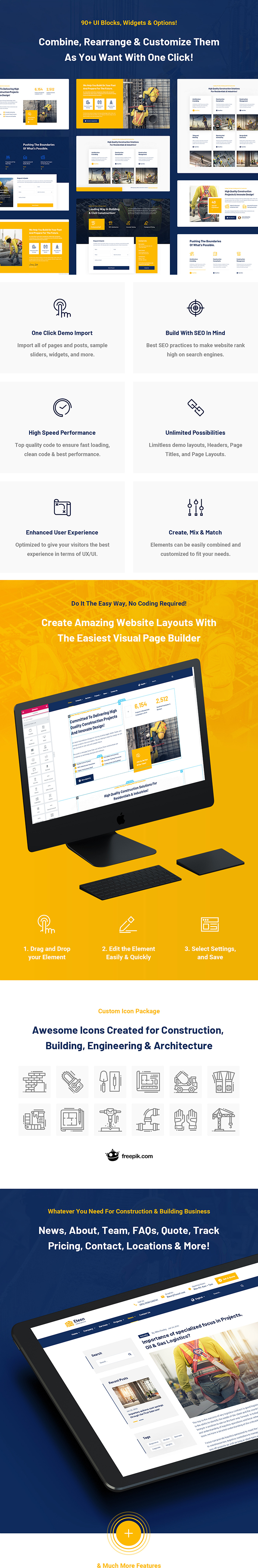 Eteon - Thème WordPress pour la construction et la construction - 7