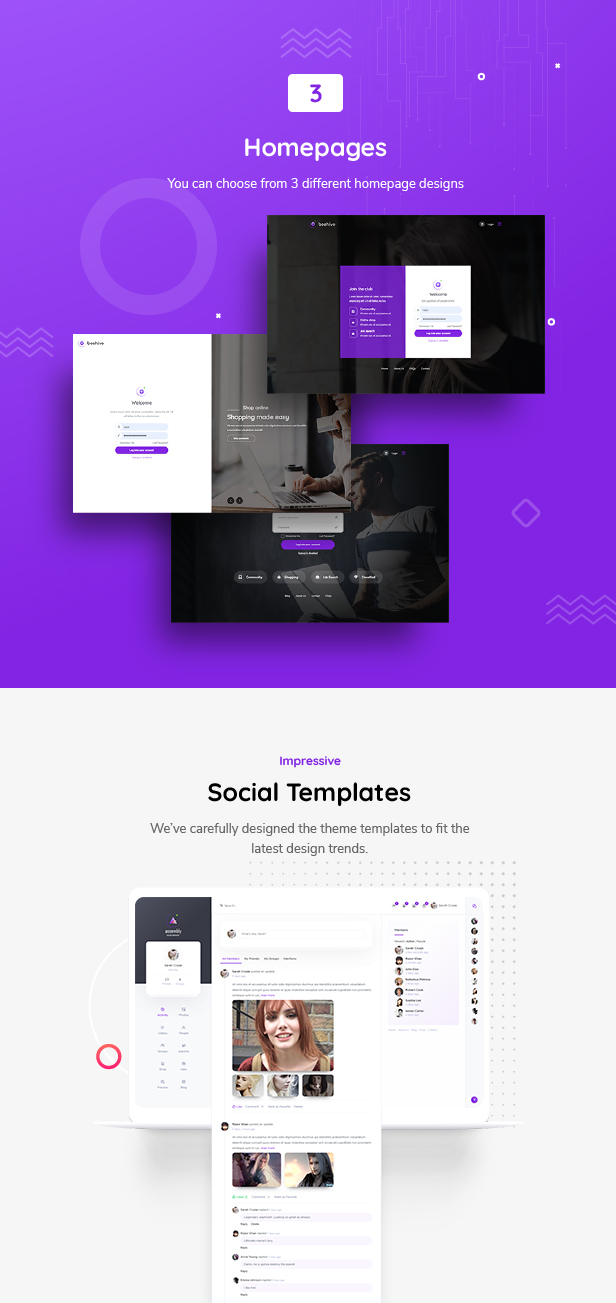 Beehive | Modèles de page