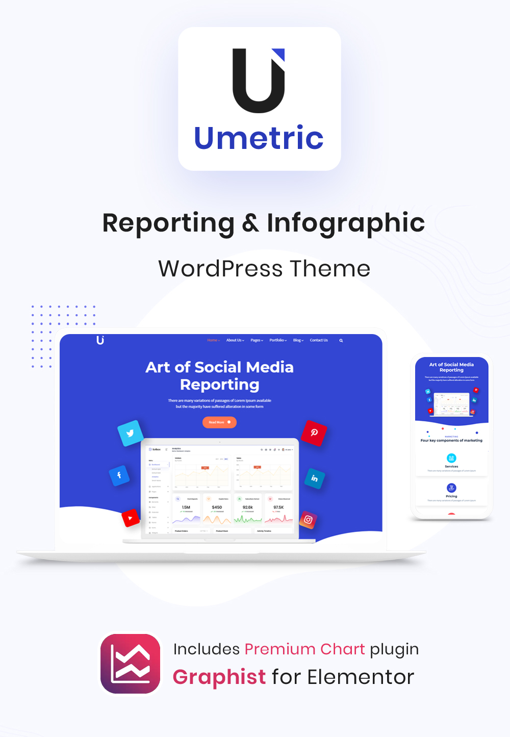 Umetric | Thème WordPress pour les rapports et l'infographie - 1