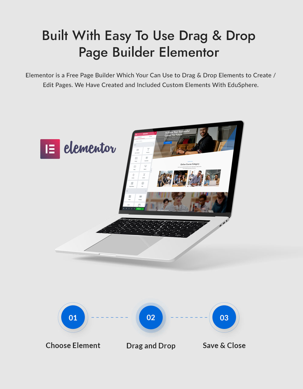 Glisser-déposer Elementor Page Builder