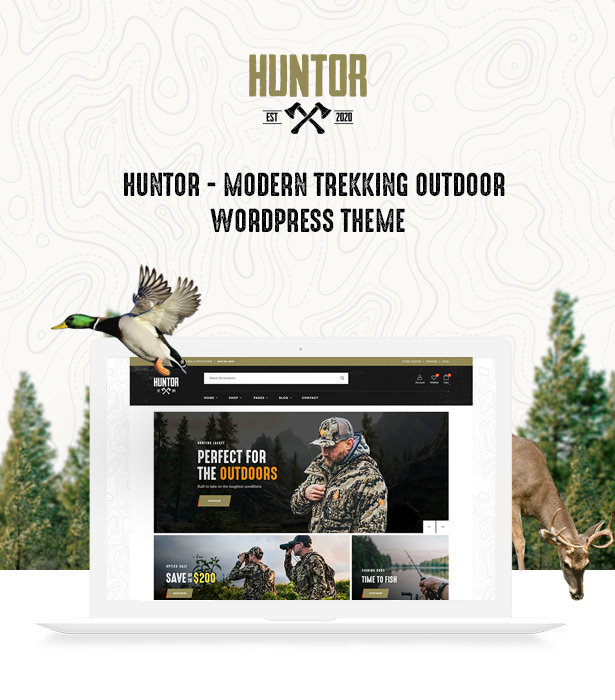 Magasin de chasse Huntor et thème WooCommerce extérieur - Themelexus