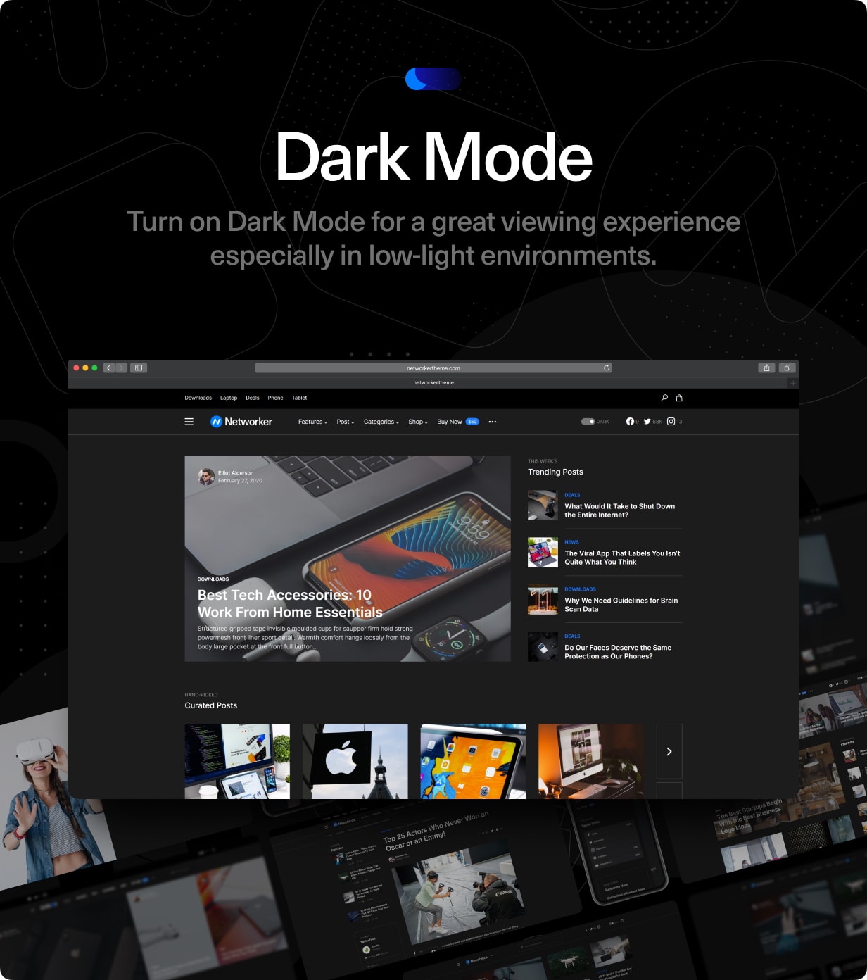 Networker - Thème WordPress Tech News avec mode sombre - 3