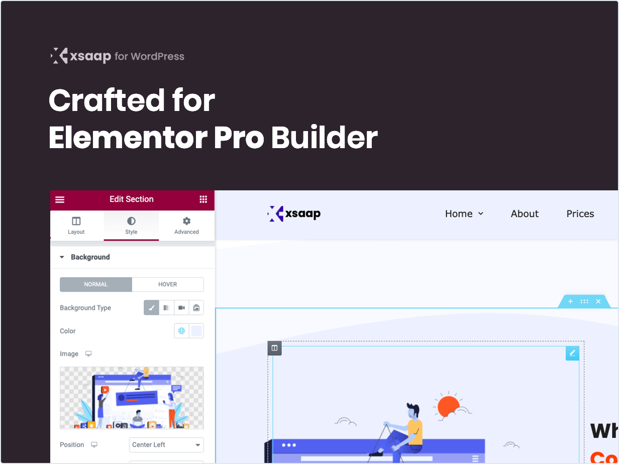 Conçu pour Elementor Builder