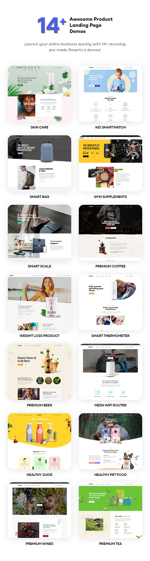 Smartic - Thème WooCommerce de la landing page du produit