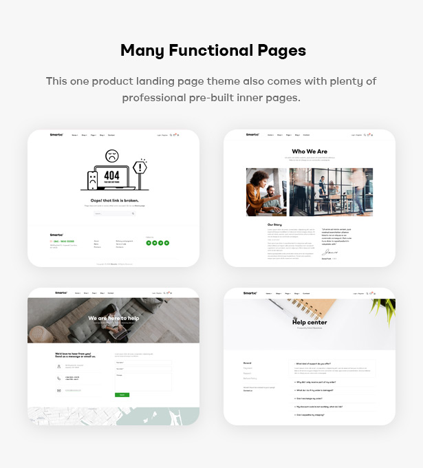 Smartic - Thème WooCommerce de la landing page du produit