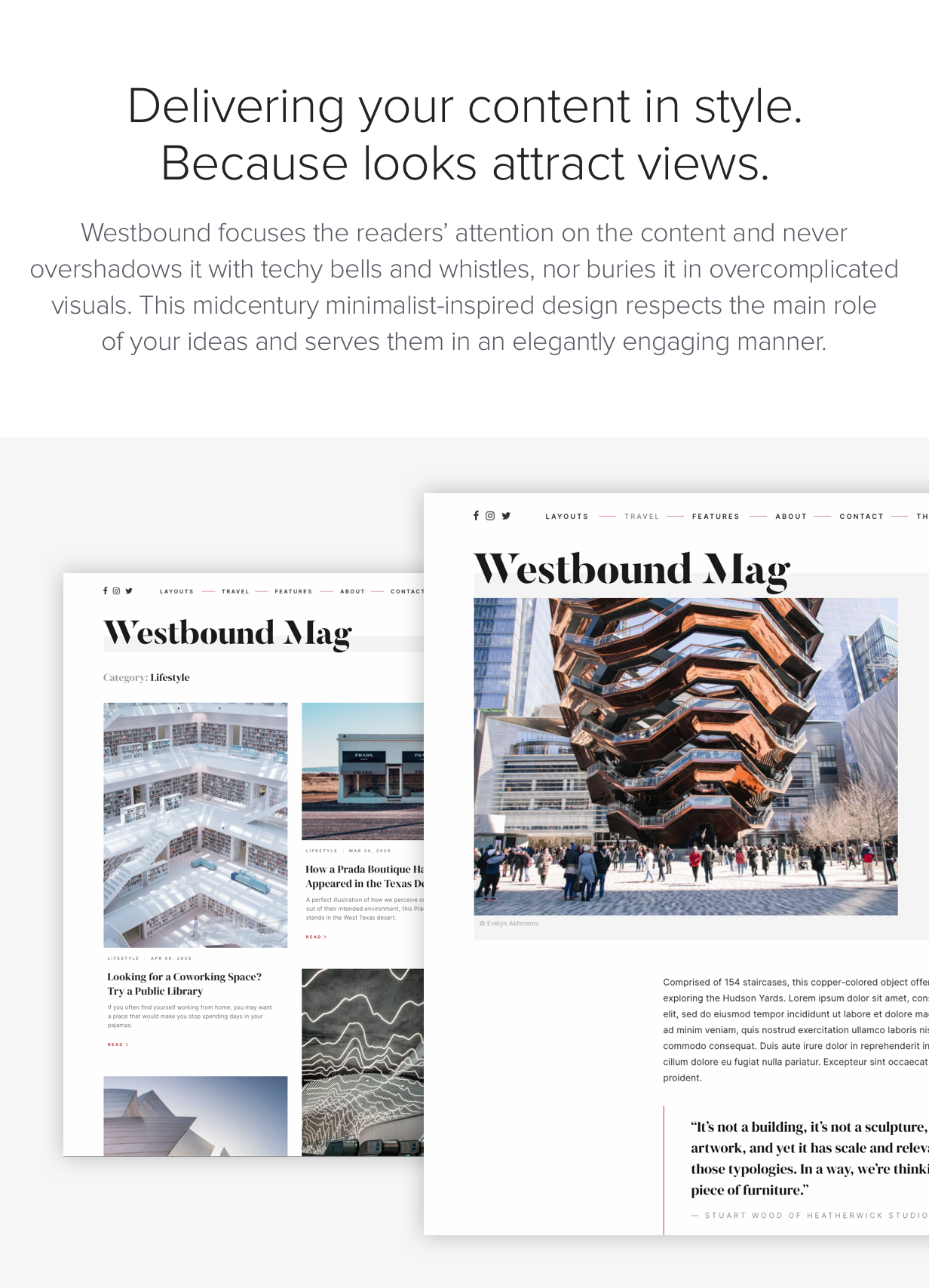 Westbound - Un thème de blog WordPress narratif - 1