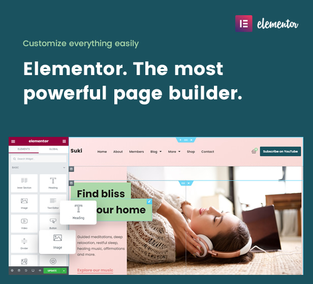   Personnalisez tout facilement avec Elementor. Le constructeur de pages le plus puissant.