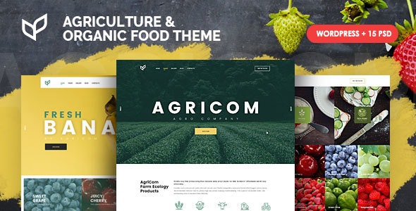 Agricom - Thème WordPress pour l'agriculture, l'alimentation biologique, la ferme