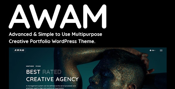 Awam - Thème WordPress pour Elementor Free / Pro Creative Portfolio Agency