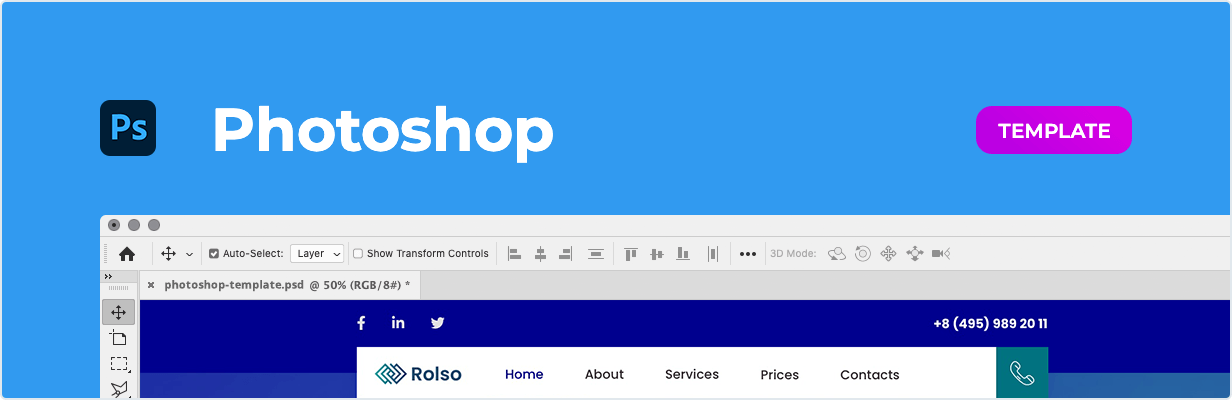 Rolso - Modèle d'entreprise logistique pour Photoshop