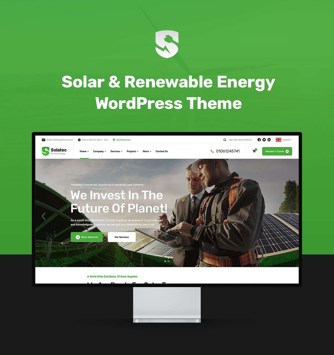 Solatec - Thème WordPress pour l'écologie et l'énergie solaire - 1