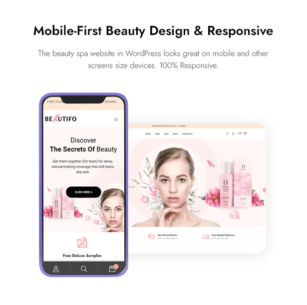 Thème WordPress Beautifo ​​Beauty WooCommerce - Site Web de beauté entièrement réactif et mobile