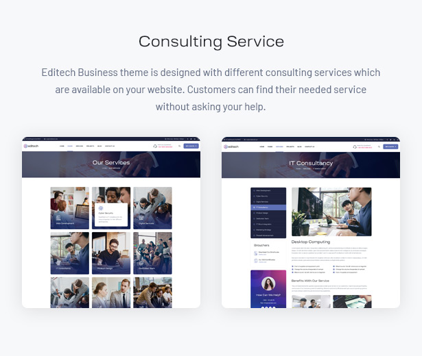 Editech Corporate Business Thème WordPress - Services d'affaires informatiques