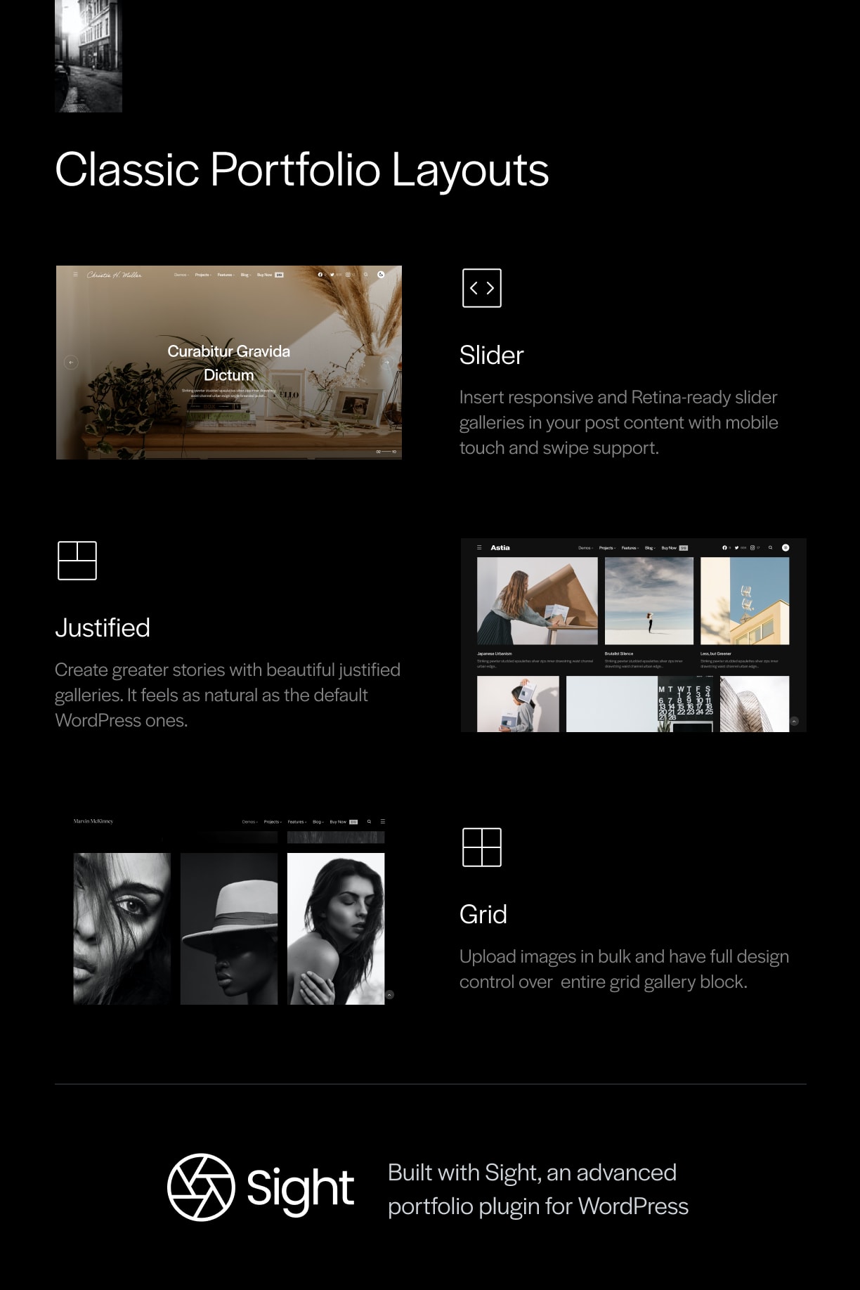 Astia - Thème WordPress pour portfolio minimal pour les photographes - 3