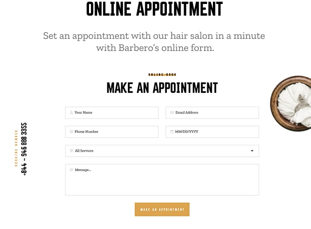 Barbero - Thème WordPress pour salon de coiffure et salon de coiffure - Prise de rendez-vous en ligne