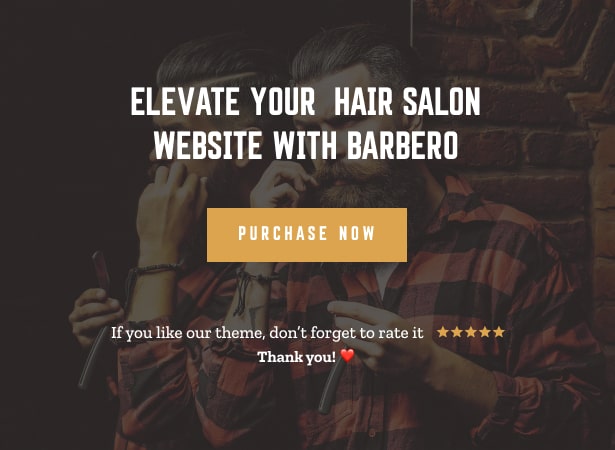Barbero - Meilleur thème WordPress pour salon de coiffure et salon de coiffure