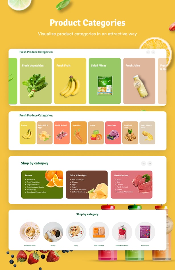 Ecolive - Thème WordPress WooCommerce pour les aliments biologiques - Superbes catégories de produits